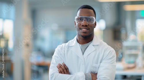Confident Scientist in Laboratory Setting