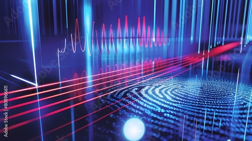 Visualization of Raman Spectroscopy Laser Application Detecting Molecular Fingerprint photo