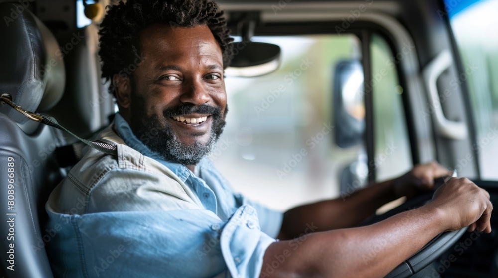 A Smiling Truck Driver's Portrait A Smiling Truck Driver's Portrait