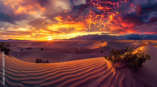 Breathtaking Sunset over the American Desert: Beauty Amidst the Desolation
