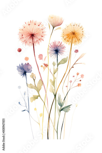 The image shows a bouquet of different flowers