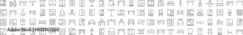 Furniture Modern Thin Icons. Perfect for design, infographics, web sites, apps.