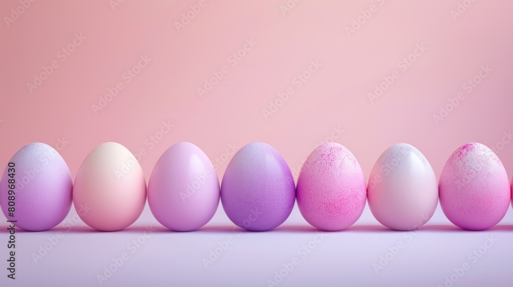 easter eggs made of light pink and deep purple designs