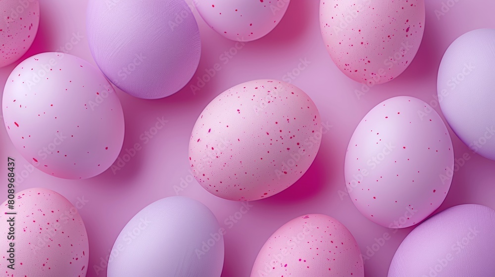  easter eggs made of light pink and deep purple designs