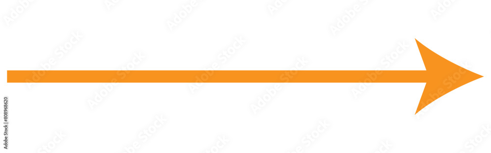 Orange long arrow to the left . vector, isolated. Orange arrow isolated on transparency background Orange long arrow to the left . vector, isolated. Orange arrow isolated on transparency background