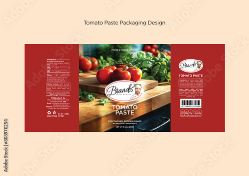 Tomato paste Packaging Label Collection - Editable EPS
