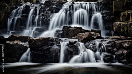 Ethical waterfall  principles cascade symbolizing continuous thought