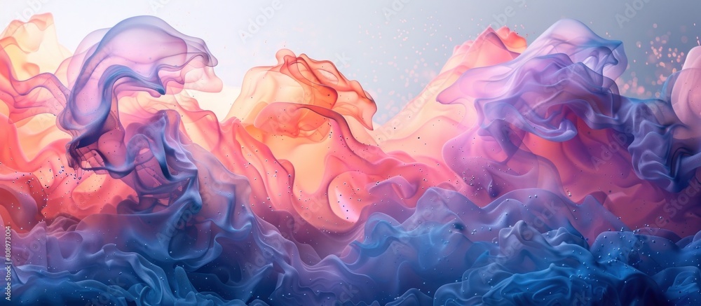 Vibrant and Fluid Watercolor Inspired Textures in a Surreal Digital Landscape