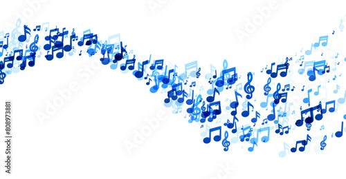 Floating Music Notes in Blue Hues