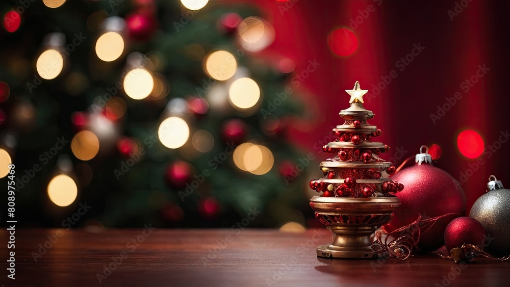 Christmas tree and  light decorations background
