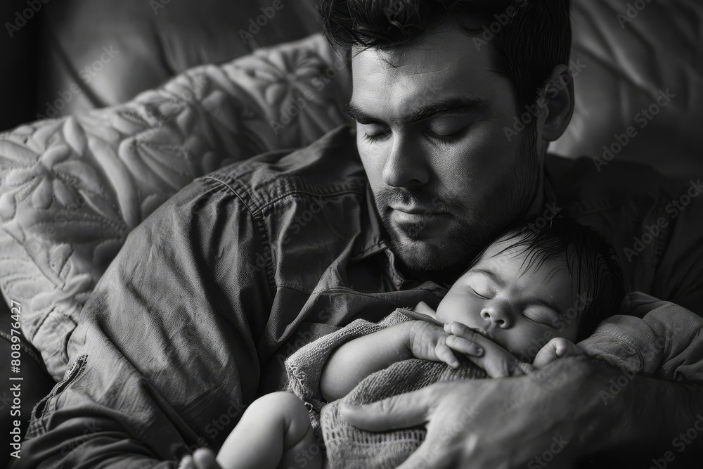Fototapeta premium A father's love is like a mountain, strong and steadfast. It provides a foundation for his children to build their lives upon.