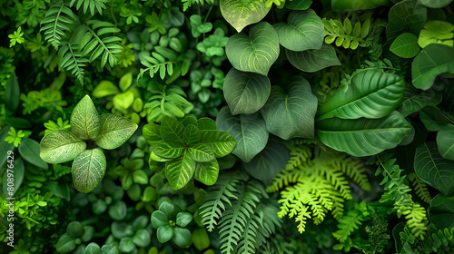 A lush green plant with many leaves and a variety of sizes