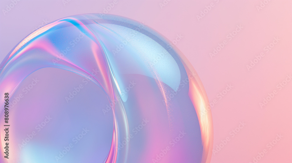 Abstract pastel bubble with iridescent colors on a soft gradient background. Generative AI Abstract pastel bubble with iridescent colors on a soft gradient background. Generative AI