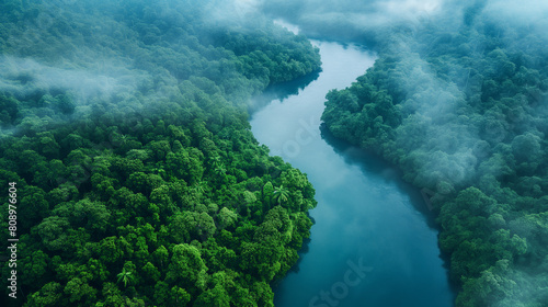 A river with a forest on either side © CtrlN