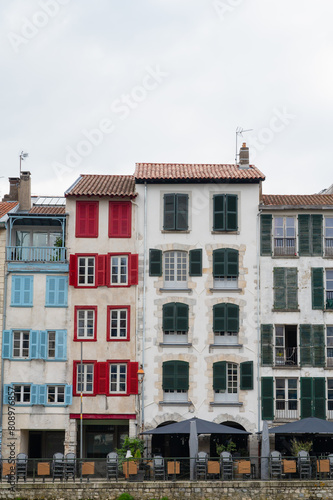 old colors houses of bayonne in the french city