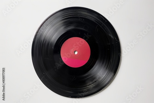 12-inch vinyl LP record in cardboard cover on white background.. Beautiful simple AI generated image in 4K  unique.