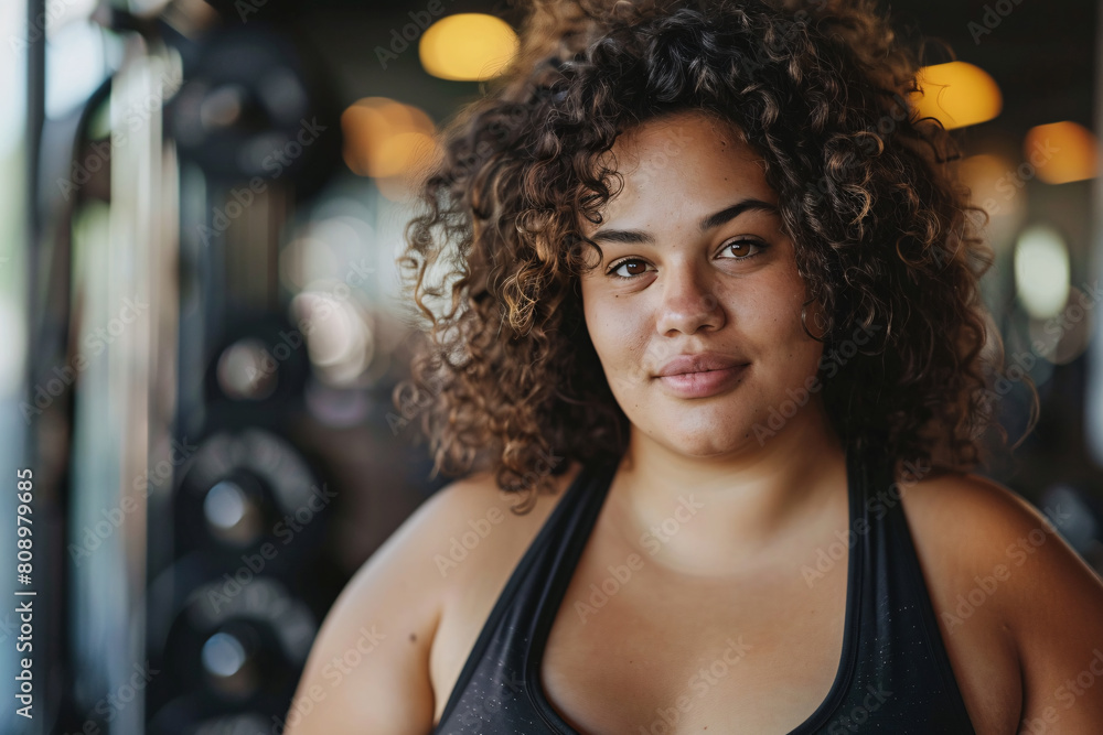 plus size woman in sportswear in the gym, weight loss concept plus size woman in sportswear in the gym, weight loss concept