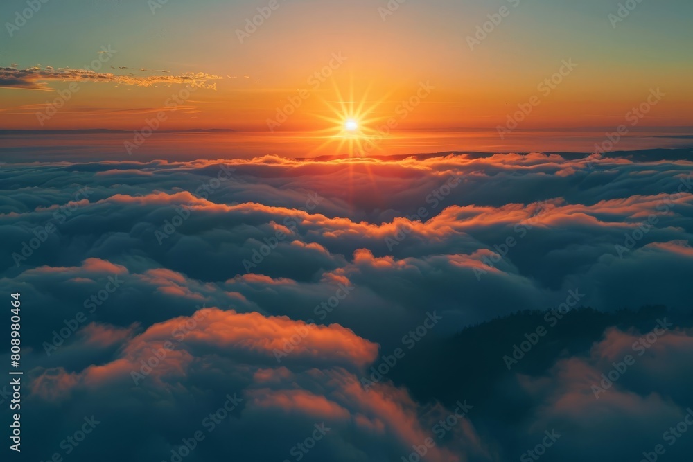 scenic morning sunrise sky with panoramic view of clouds and nature landscape background 11