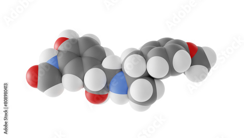 formoterol molecule, eformoterol, molecular structure, isolated 3d model van der Waals photo