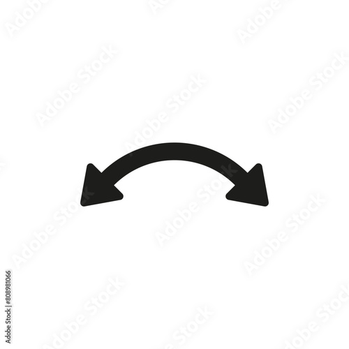 Dual semi circle arrow. Vector illustration. Semicircular curved thin long double ended arrow.	
