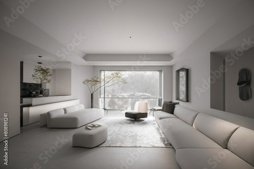 Modern interior design of living room 3D Rendering, living room, interior, architecture © 용재 노