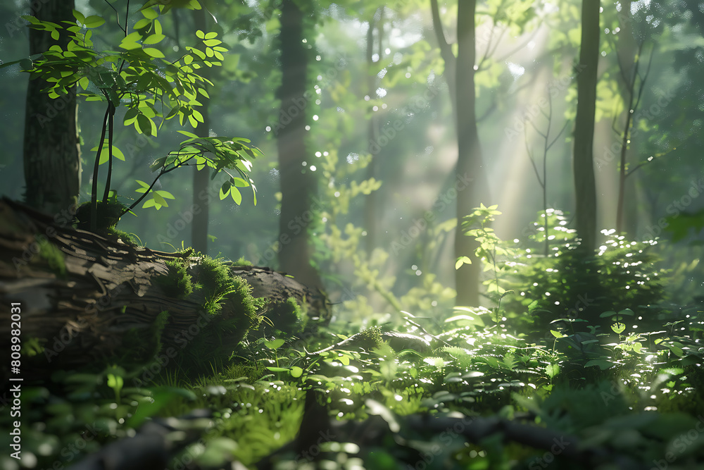 A serene forest landscape with tall trees and lush vegetation, showcasing the beauty and tranquility of nature. A serene forest landscape with tall trees and lush vegetation, showcasing the beauty and tranquility of nature.