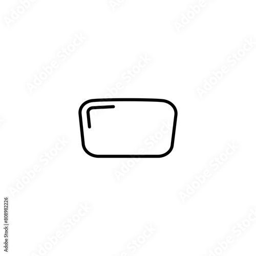 Glasses lens icon. The glass part of the glasses with a lens without a frame and rimless. Vector on white background. 