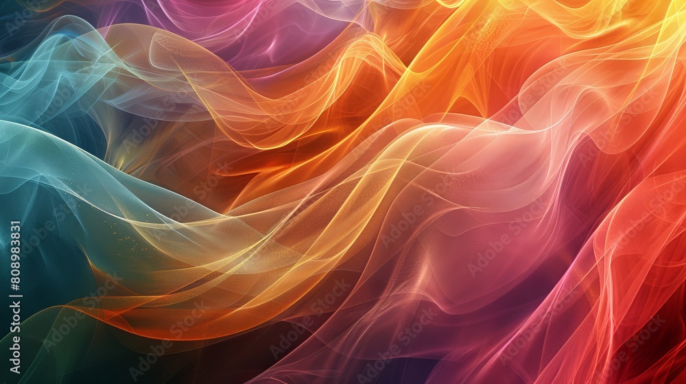 Abstract Gradients Digital Art: A photo showcasing digital art with abstract forms and gradient color palettes