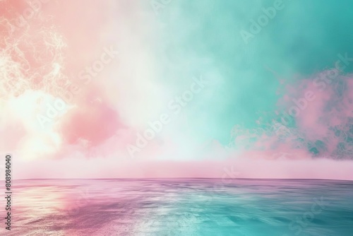 soft teal and pink aurora gradient abstract background ideal for empty room studio backdrop
