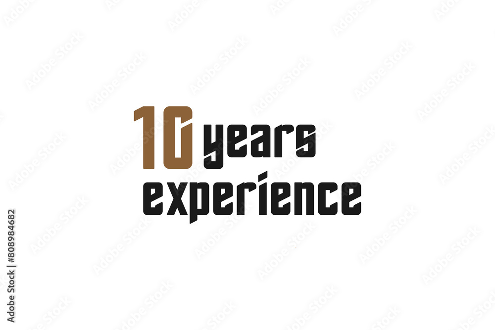 10 years experience logo, icon or label. 10 years logo vector on white background 10 years experience logo, icon or label. 10 years logo vector on white background
