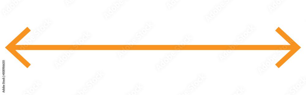 Orange long arrow to the left . vector, isolated. Orange arrow isolated on transparency background Orange long arrow to the left . vector, isolated. Orange arrow isolated on transparency background