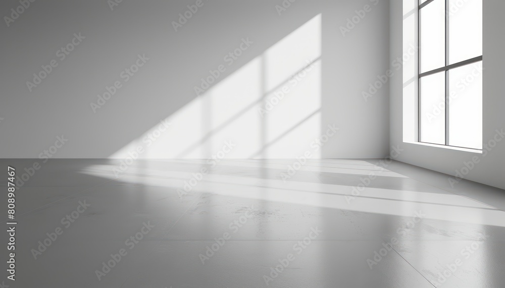 Empty white wall and smooth floor with interesting light glare Background. Interior design perspective texture background.
Empty white wall and smooth floor with interesting light glare Background. Interior design perspective texture background.