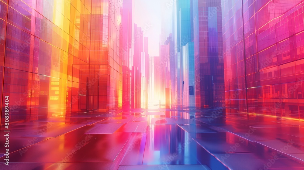 Urban Gradients Street: A 3D illustration depicting gradients in an urban street Urban Gradients Street: A 3D illustration depicting gradients in an urban street