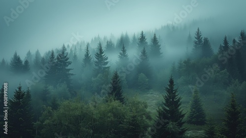 Misty Forest Landscape