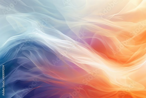 trendy gradient blur background with white blue and orange waves vintage noise effect for design