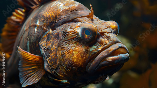 Unearthly Ugliness: A Close-Up of an Exceptionally Homely Fish photo