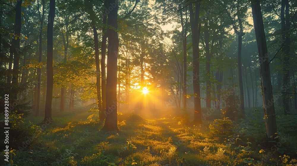 serene forest landscape at sunset serene forest landscape at sunset