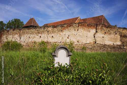 Old Transylvania Saxon Village medieval fortified church Romania