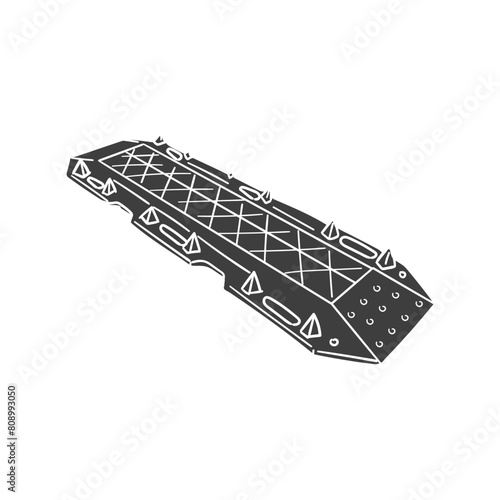 Rescue Track Icon Silhouette Illustration. Offroad Vector Graphic Pictogram Symbol Clip Art. Doodle Sketch Black Sign.