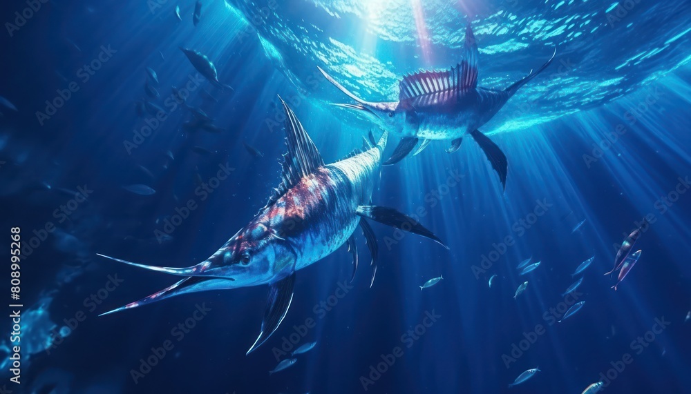 Giant Marlin fish in the ocean