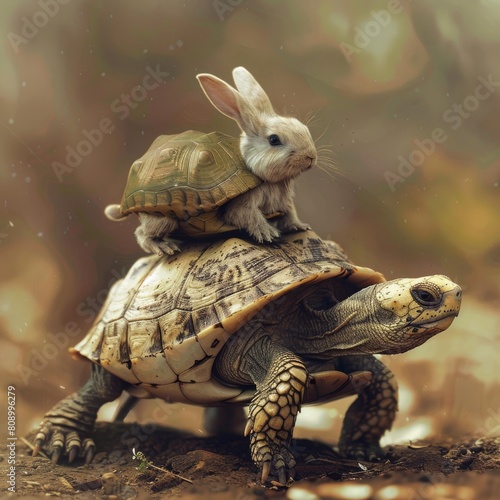 Fast Turtle Rabbit.Carrying