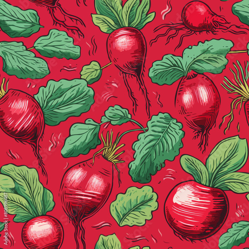 Seamless Colorful Beetroot Pattern