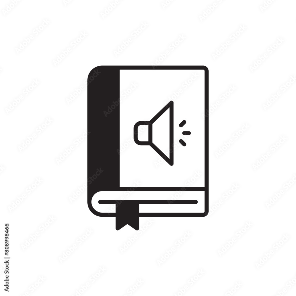 Audio Book icon design with white background stock illustration Audio Book icon design with white background stock illustration