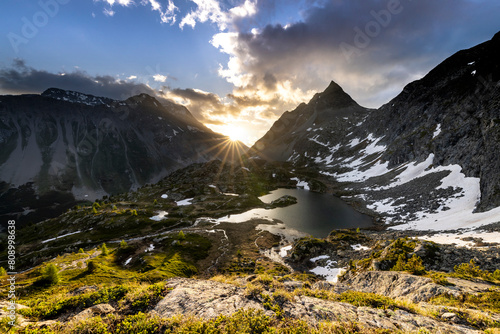 Sunrise in the Swiss Alps photo