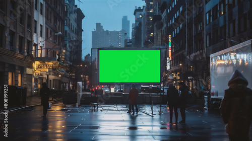 billboard in the city with green screen photo