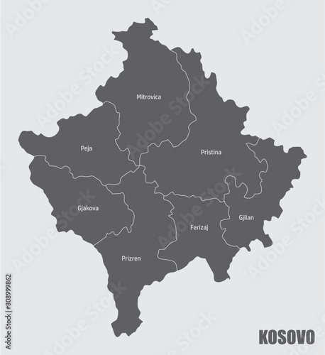 Kosovo administrative map