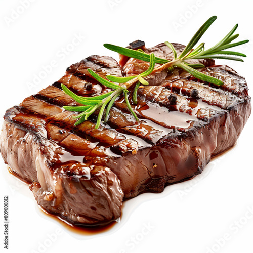 Delicious Grilled Beef Steak Detailed Illustration Vector Isolated