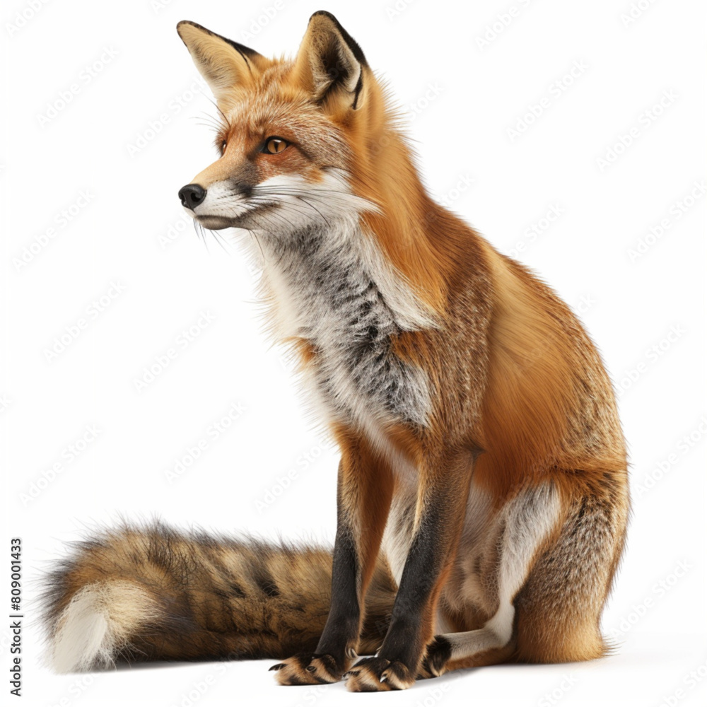The red fox. Realistic vector carnivorous animal The red fox. Realistic vector carnivorous animal