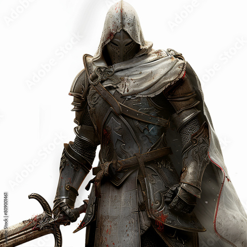 realistic Warrior knight vector on white background