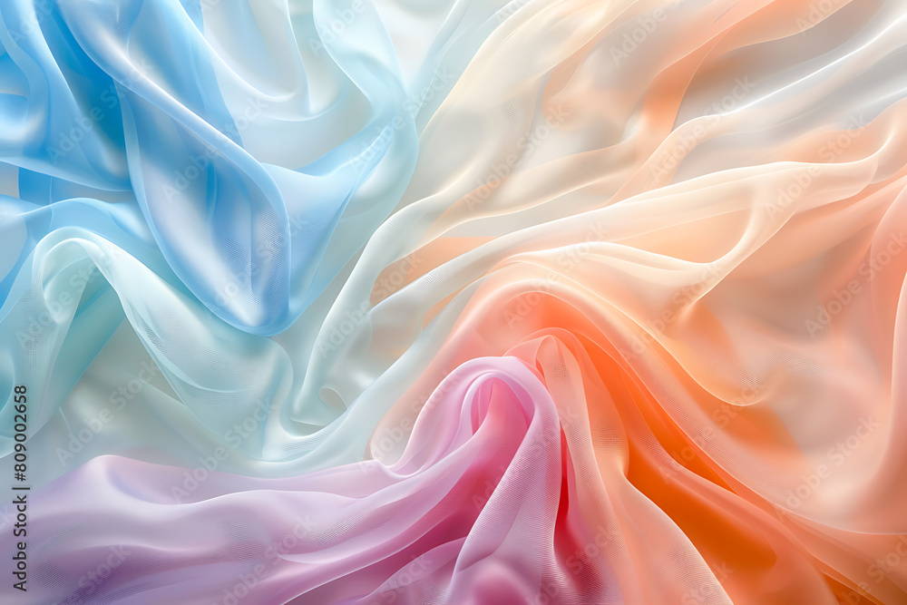 Obraz premium Abstract silk flowing lines in pastel colors